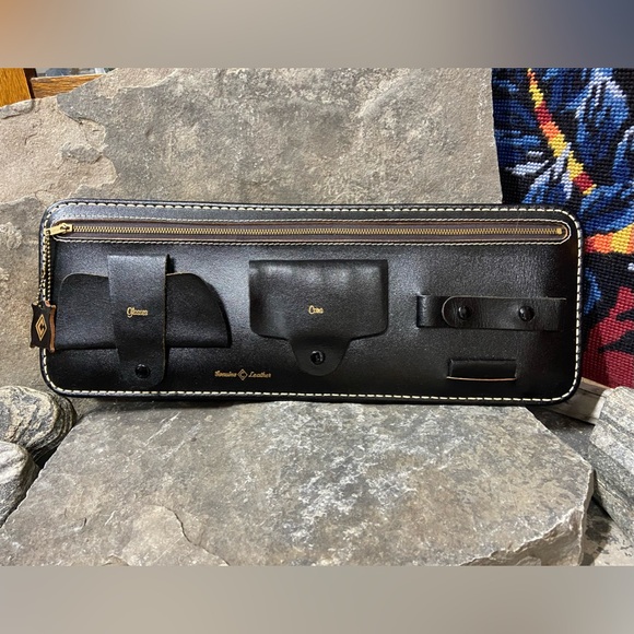 Solid Leather Utility Organizer & Glasses Holder  for Drivers - Picture 1 of 9